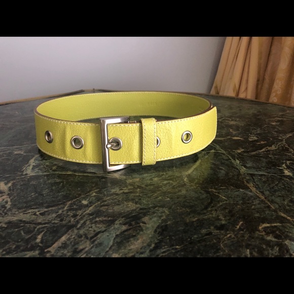 PRADA lime leather belt, Size 78/28, Excellent - Picture 12 of 14